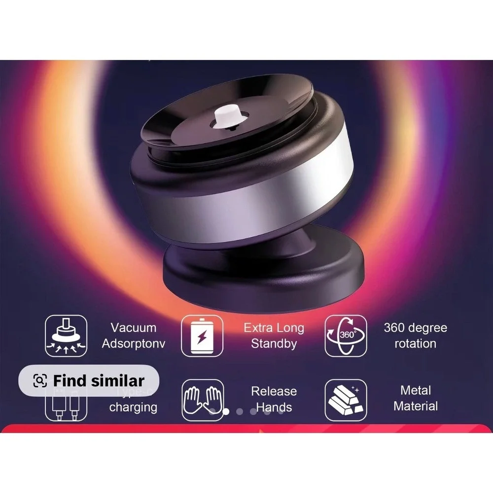 Universal Magnetic Car‎ Phone Mount Holder USB Charging 360 Rotation